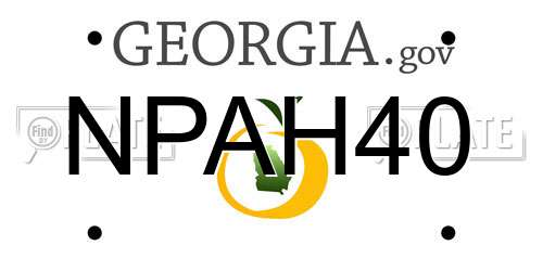 NPAH40 Georgia License Plate