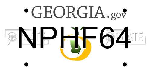 NPHF64 Georgia License Plate