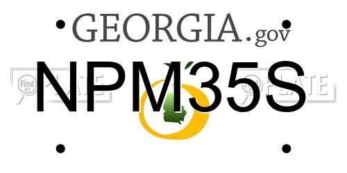 NPM35S Georgia License Plate