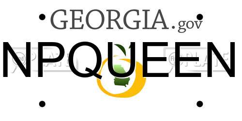 NPQUEEN Georgia License Plate