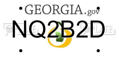 NQ2B2D Georgia License Plate