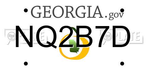 NQ2B7D Georgia License Plate