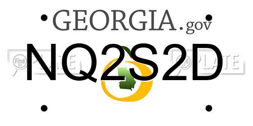NQ2S2D Georgia License Plate