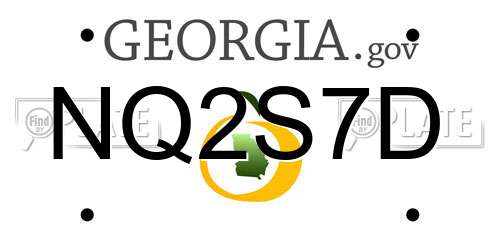 NQ2S7D Georgia License Plate
