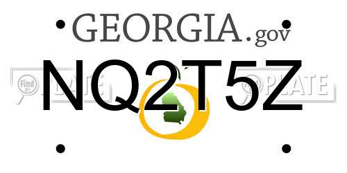 NQ2T5Z Georgia License Plate