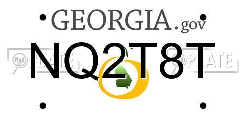 NQ2T8T Georgia License Plate