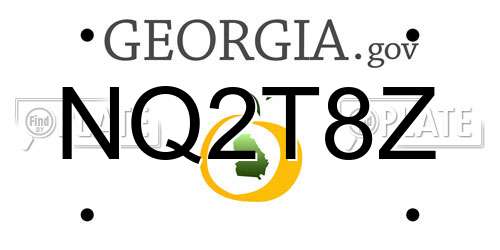 NQ2T8Z Georgia License Plate