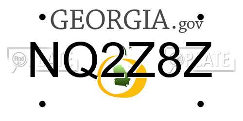 NQ2Z8Z Georgia License Plate