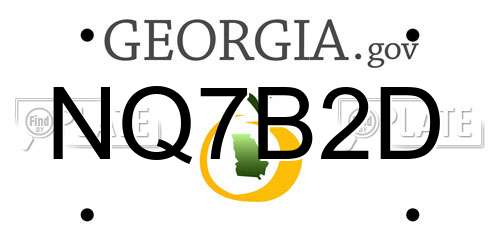 NQ7B2D Georgia License Plate