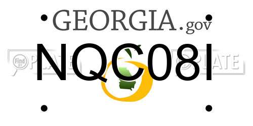 NQC08I Georgia License Plate