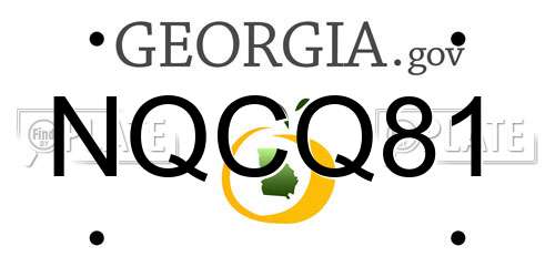NQCQ81 Georgia License Plate