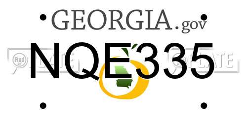 NQE335 Georgia License Plate