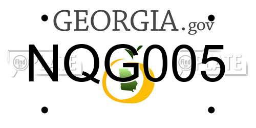 NQG005 Georgia License Plate