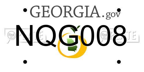 NQG008 Georgia License Plate