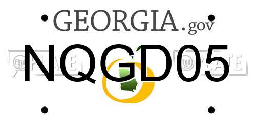 NQGD05 Georgia License Plate