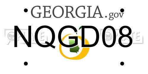 NQGD08 Georgia License Plate