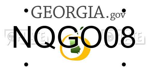 NQGO08 Georgia License Plate