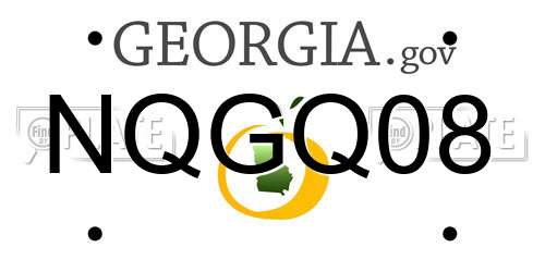 NQGQ08 Georgia License Plate