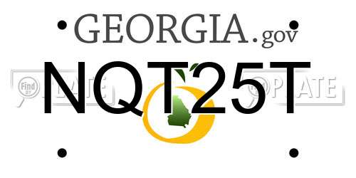 NQT25T Georgia License Plate