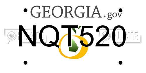 NQT520 Georgia License Plate