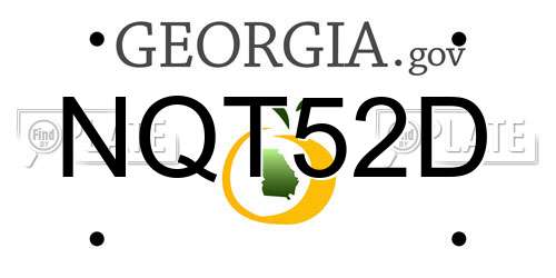 NQT52D Georgia License Plate