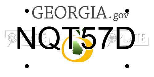NQT57D Georgia License Plate