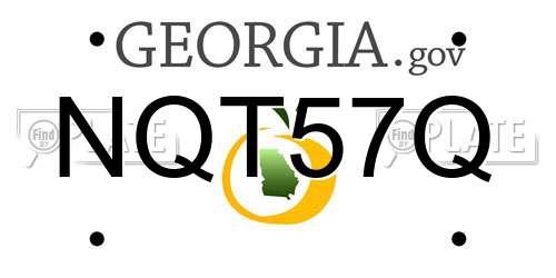 NQT57Q Georgia License Plate