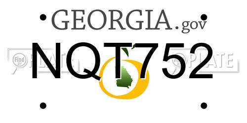 NQT752 Georgia License Plate