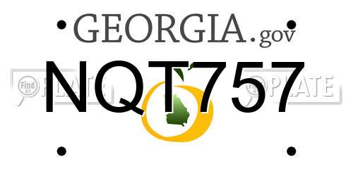 NQT757 Georgia License Plate