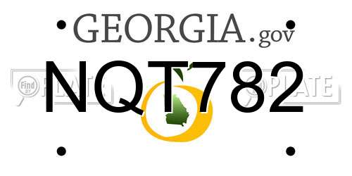 NQT782 Georgia License Plate
