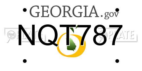 NQT787 Georgia License Plate