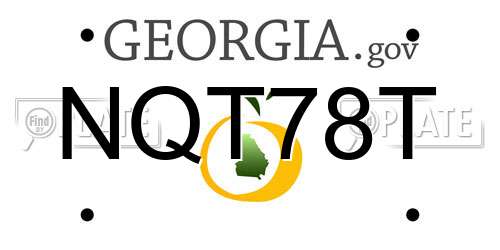 NQT78T Georgia License Plate