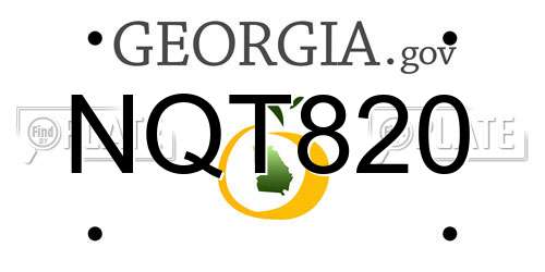 NQT820 Georgia License Plate