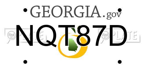 NQT87D Georgia License Plate