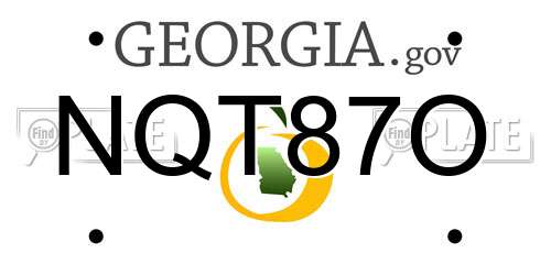 NQT87O Georgia License Plate