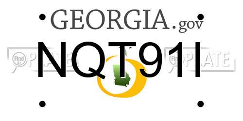 NQT91I Georgia License Plate