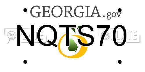 NQTS70 Georgia License Plate