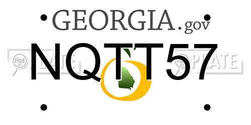 NQTT57 Georgia License Plate