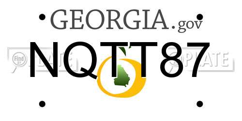 NQTT87 Georgia License Plate