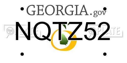 NQTZ52 Georgia License Plate