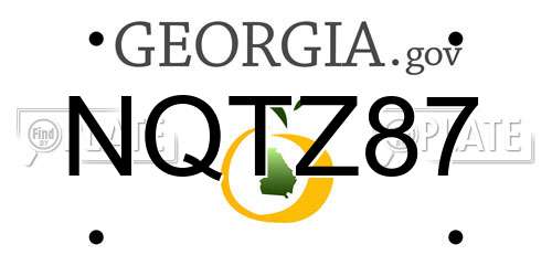 NQTZ87 Georgia License Plate