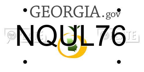NQUL76 Georgia License Plate