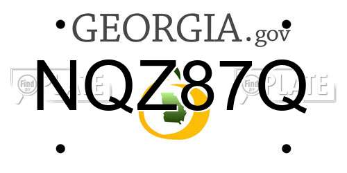 NQZ87Q Georgia License Plate