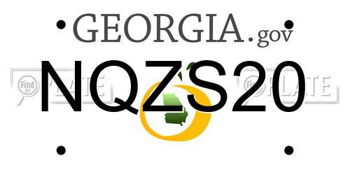 NQZS20 Georgia License Plate