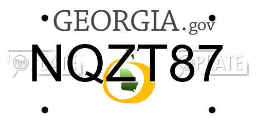 NQZT87 Georgia License Plate