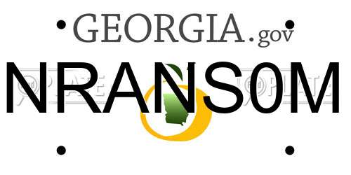 NRANS0M Georgia License Plate