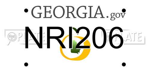 NRI206 Georgia License Plate
