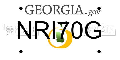 NRI70G Georgia License Plate
