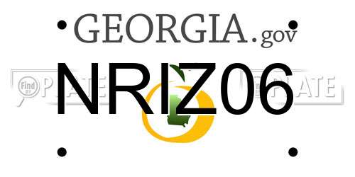 NRIZ06 Georgia License Plate