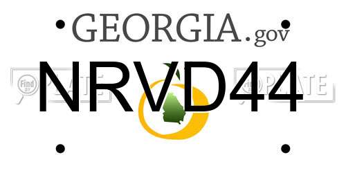NRVD44 Georgia License Plate